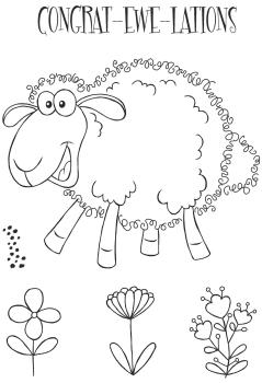 Woodware Fuzzie Friends Sadie The Sheep   Clear Stamps - Stempel 