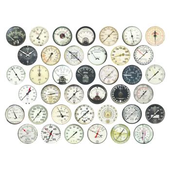 Tim Holtz - Idea Ology " Gauge Dials" - runde Industrieelmente aus Papier 