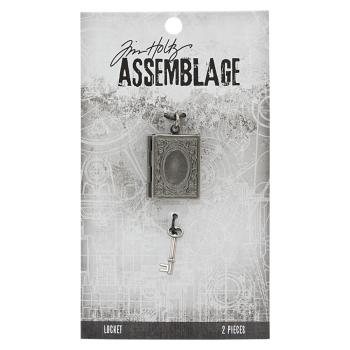 Tim Holtz - Idea Ology " Assemblage Locket Book and Key" - Metall Charms Medaillon Buch