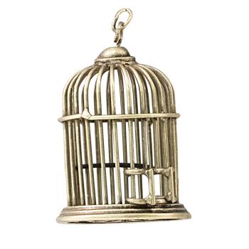 Tim Holtz - Idea Ology "Assemblage Pendant Birdcage" - Metall Charms Vogelkäfig