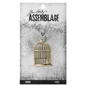 Tim Holtz - Idea Ology "Assemblage Pendant Birdcage" - Metall Charms Vogelkäfig