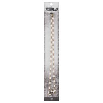 Tim Holtz - Idea Ology "Assemblage Chain 18 Inch Beaded Oblong White" - Perlenkette