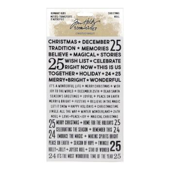 Tim Holtz - Idea Ology "Christmas Remnant Rubs Tiny Text" - Transfer Aufkleber 