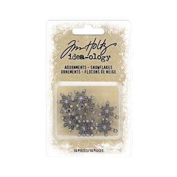 Tim Holtz - Idea Ology "Adornments Snowflakes" - Metall Charms Schneeflocke