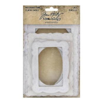 Tim Holtz - Idea Ology " Baseboard Frames Lace" - bedruckte Papprahmen für Fotos