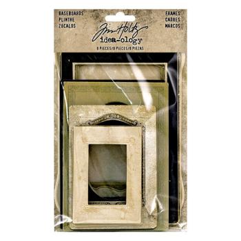 Tim Holtz - Idea Ology "Baseboard Frames (8pcs)" - bedruckte Papprahmen für Fotos