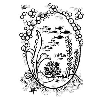 Woodware Underwater Oval Frame   Clear Stamps - Stempel 