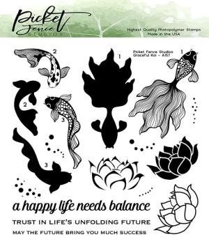 Picket Fence Studios Graceful Koi Clear Stamps 
