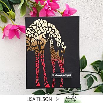 Picket Fence Studios Momma and Baby Giraffes Stencil - Schablone