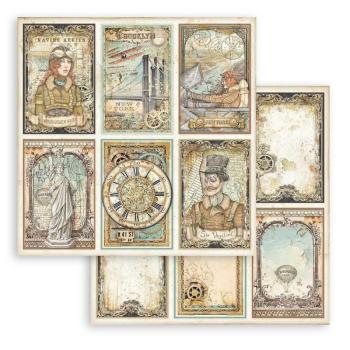 Stamperia "Sir Vagabond Aviator Cards" 12x12" Paper Sheet - Cardstock