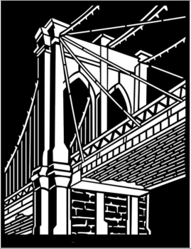 Stamperia Schablone - Stencil "Sir Vagabond Aviator Brooklyn Bridge"