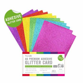 Dovecraft Adhesive Glitter Sheets  Rainbow Bright  A5