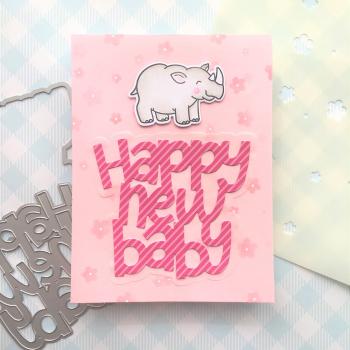 Heffy Doodle Happy New Baby Jumbo Sentiment  Cutting Dies - Stanze  