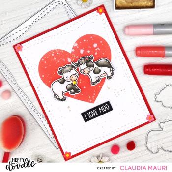 Heffy Doodle Heart Masquerade  Stencil - Schablone