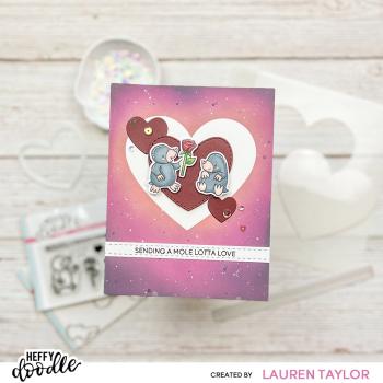 Heffy Doodle Heart Masquerade  Stencil - Schablone