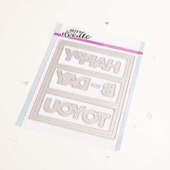 Heffy Doodle Stitched Birthday Trio Frame  Cutting Dies - Stanze  