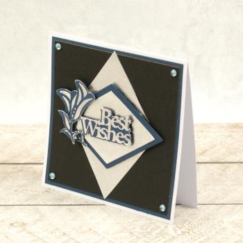 Couture Creations Cut, Foil & Emboss Die "Best Wishes Sentiment Mini"