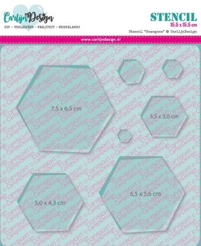 Carlijn Design Hexagons   Stencil - Schablone 