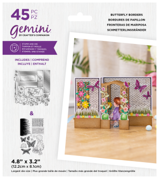 Gemini 3D Scene Builder Butterfly Borders Stamp & Die - Stempel & Stanze 