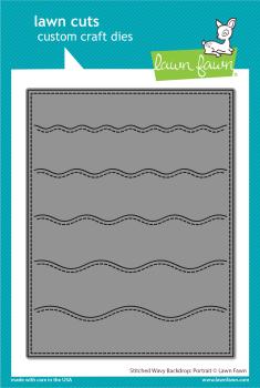 Lawn Fawn Craft Dies - "Stitched Wavy Backdrop: Portrait" - Stanzen