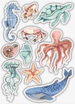 Craft Consortium Ocean Tale Clear Stamps Sea Life 