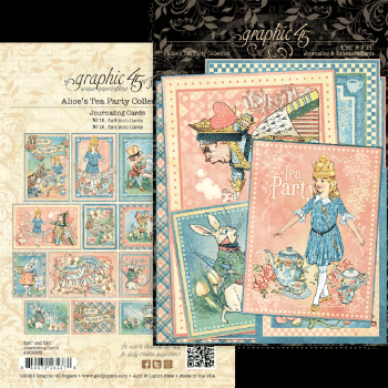 Graphic 45 "Alice's Tea Party Journaling Cards " Ephemera - Stanzteile