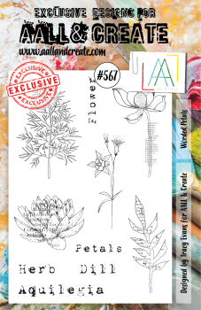 AALL and Create  Worded Petals  Stamps - Stempel A5