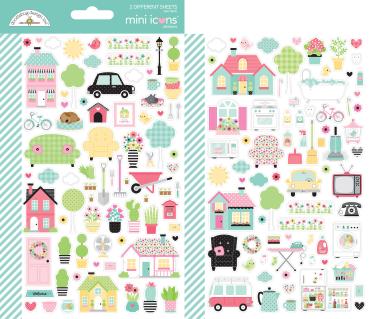 Doodlebug Design My Happy Place Mini Icons Stickers 