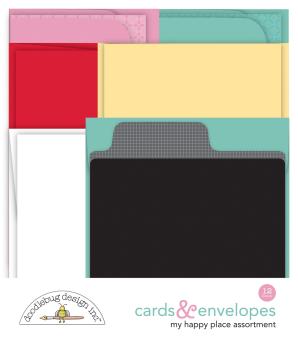 Doodlebug Design "My Happy Place Assortment" Cards & Envelopes - Karten & Umschläge