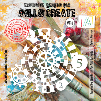 AALL and Create  Spiral Checked  Stencil - Schablone 6x6