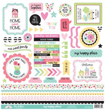 Doodlebug Design "My Happy Place " 12" Paper Pack  - Designpapier 