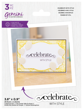 Gemini Fancy Sentiment Stamp & Die Celebrate with Style  - Stempel & Stanze 