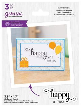 Gemini Fancy Sentiment Stamp & Die Happy Birthday  - Stempel & Stanze 