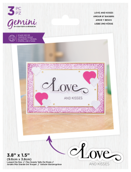 Gemini Fancy Sentiment Stamp & Die Love and Kisses - Stempel & Stanze 