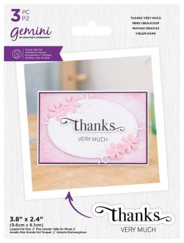 Gemini Fancy Sentiment Stamp & Die Thanks Very Much - Stempel & Stanze 