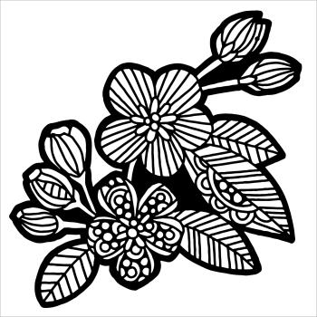 The Crafters Workshop Apple Blossom   Stencil - Schablone 6x6"