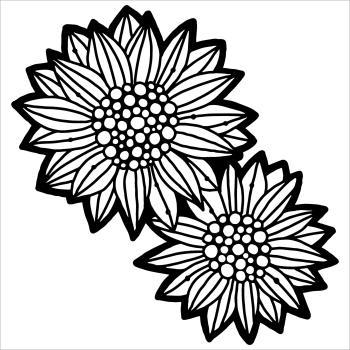 The Crafters Workshop Wild Sunflowers   Stencil - Schablone 6x6"