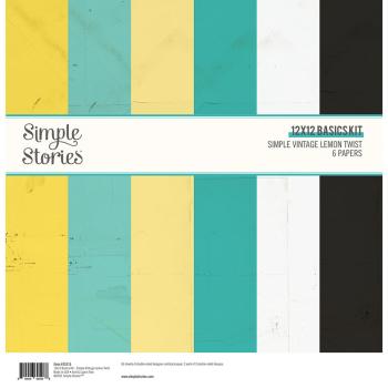 Simple Stories  Vintage Lemon Twist 12x12 Inch Basics Kit 