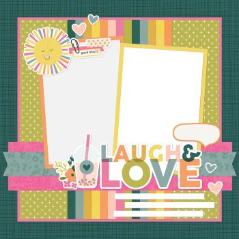 Simple Stories  Simple Pages Kit Laugh & Love  Simple Pages Kit - Bits & Pieces