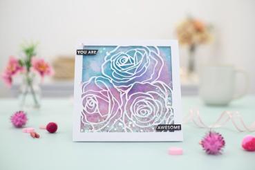 Gemini Framed Floral Create-a-Card Dies Traditional Rose  - Stanze - Traditionelle Rose 