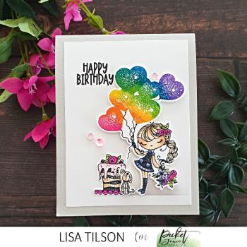 Picket Fence Studios "Birthday Girl Dear " Clear Stamps