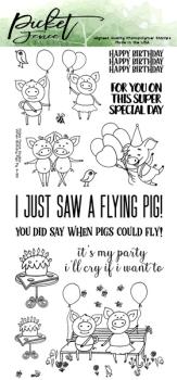 Picket Fence Studios "When Birthday Pigs Fly " Clear Stamps