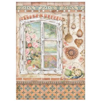 Stamperia "Casa Granada Window " A4 Decoupage / Decopatch Papier 6 Bögen 