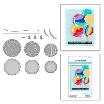 Spellbinders Dies "Color Block Balloons Etched" Stanzschablonen