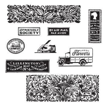 Spellbinders Stempelset - "Friendly Society" - Silikonstempel