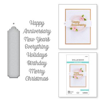 Spellbinders Dies "Happy Occasion Words Etched" Stanzschablonen