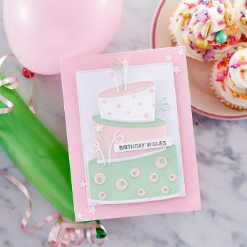 Spellbinders Dies "Topsy Turvy Cake Etched" Stanzschablonen