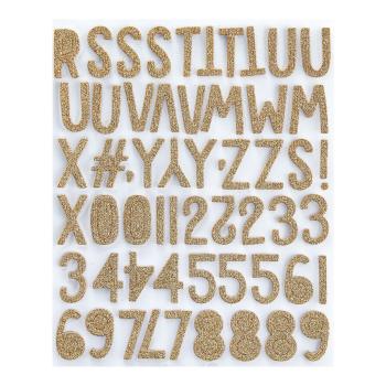 Spellbinders Sticker "Gold Glitter Foam Block Alphabet Stickers" 