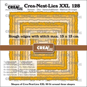 Crealies - Crea-Nest-Lies XXL Stanzschablone Squares With Rough Edges 