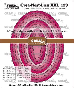 Crealies - Crea-Nest-Lies XXL Stanzschablone Ovals With Rough Edges An 